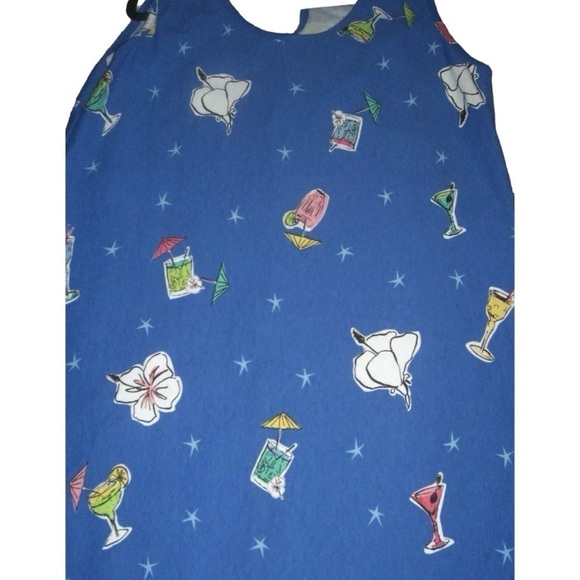 Vintage 80's Does 60's Dee Califonia Dress Cocktail Mod Hawaiian Beach Cruise M - Picture 8 of 13